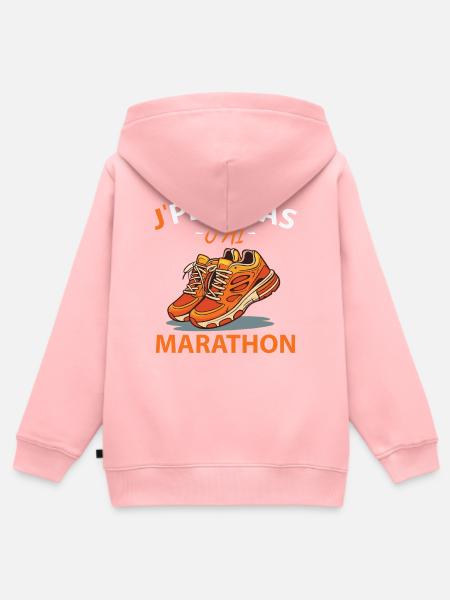 Ich kann nicht, ich Marathon - Kinder Premium Organic Zip Hoodie - Rosa