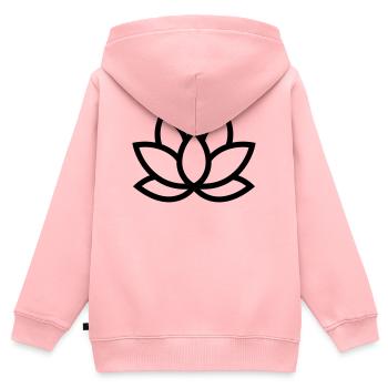 Lotusblüte - Kinder Premium Organic Zip Hoodie - Rosa - Hinten - AI Model Kid Female (0cm)