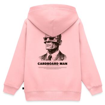 Cardboard Mann Porträt - Kinder Premium Organic Zip Hoodie - Rosa - Hinten - AI Model Kid Female (0cm)