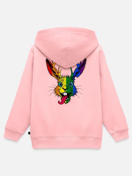 Regenbogen Raurackl - Kinder Premium Organic Zip Hoodie - Rosa