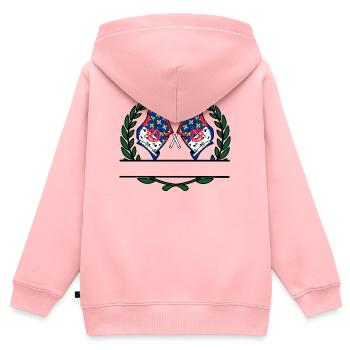 Pays_de_la_Loire_lauwerkrans - Kinder Premium Organic Zip Hoodie - Rosa - Hinten - AI Model Kid Female (0cm)