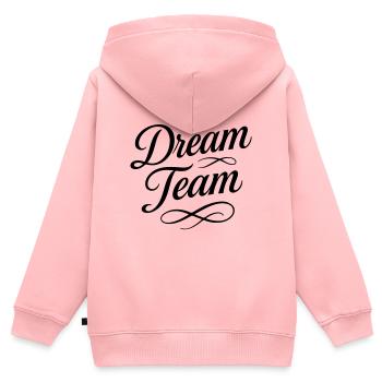 Équipe de rêve - Sweat Premium à capuche zippé enfant bio - rose - Dos - AI Model Kid Female (0cm)