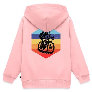 Roadbike Stil für jeden Anlass - Kinder Premium Organic Zip Hoodie - Rosa - Hinten - AI Model Kid Female (0cm)