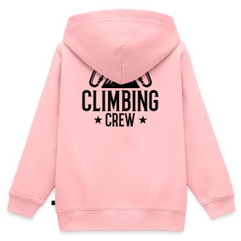 Climbing Crew Berge Karabiner - Kinder Premium Organic Zip Hoodie - Rosa - Hinten - AI Model Kid Female (0cm)