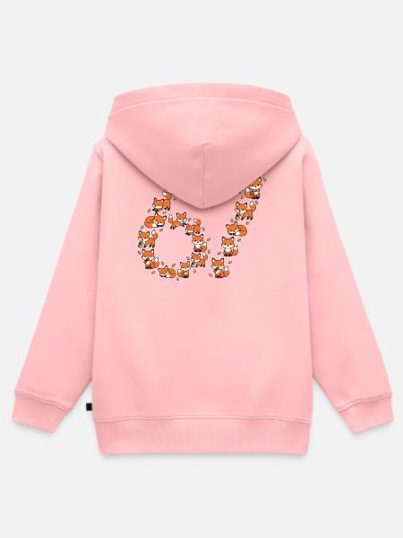Fox Ring Pattern 67 Meme - Kinder Premium Organic Zip Hoodie - Rosa