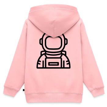 astronaute - Sweat Premium à capuche zippé enfant bio - rose - Dos - AI Model Kid Female (0cm)