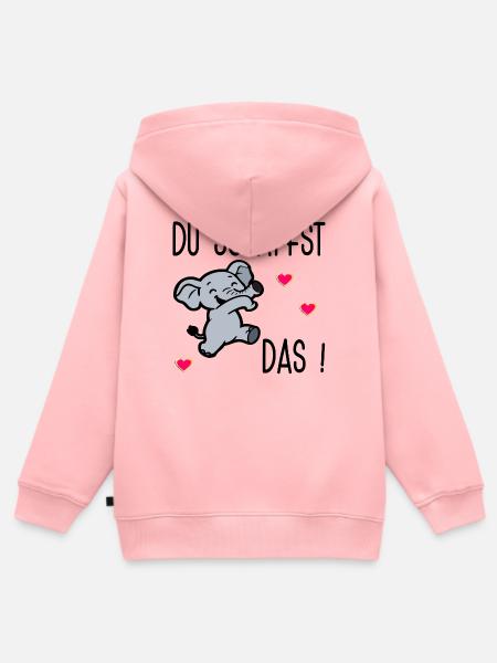 Prüfungen Arbeit - Du schaffst das - Kinder Premium Organic Zip Hoodie - Rosa