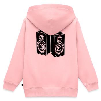 Sprecher - Kinder Premium Organic Zip Hoodie - Rosa - Hinten - AI Model Kid Female (0cm)