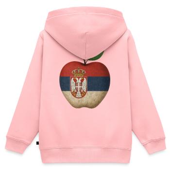 Serbien - Kinder Premium Organic Zip Hoodie - Rosa - Hinten - AI Model Kid Female (0cm)
