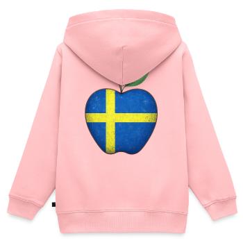 Schweden - Kinder Premium Organic Zip Hoodie - Rosa - Hinten - AI Model Kid Female (0cm)