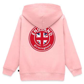England Birmingham Emblem Abzeichen - Kinder Premium Organic Zip Hoodie - Rosa - Hinten - AI Model Kid Female (0cm)