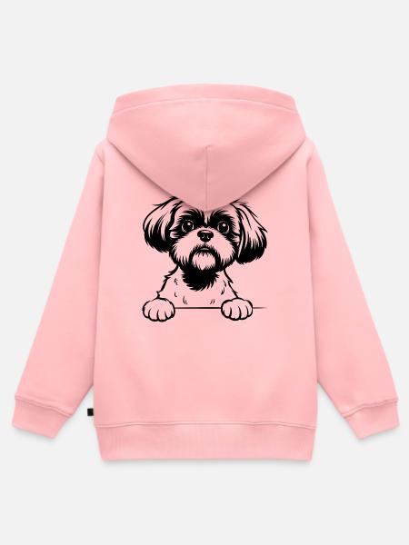 shih Tzu - Kinder Premium Organic Zip Hoodie - Rosa