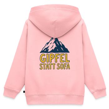Gipfel statt Sofa - Kinder Premium Organic Zip Hoodie - Rosa - Hinten - AI Model Kid Female (0cm)