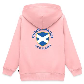 Cumbernauld Scotland Shield - Kids Premium Organic Zip-up Hoodie - rose - Back - AI Model Kid Female (0cm)