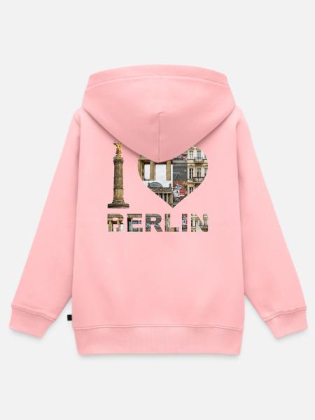 I Love Berlin – Urban Architecture - Kinder Premium Organic Zip Hoodie - Rosa