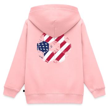 Patriotischer Fußball Amerikanische Flagge USA Sports Gif - Kinder Premium Organic Zip Hoodie - Rosa - Hinten - AI Model Kid Female (0cm)
