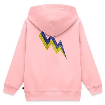 Gold and blue glittering lightning bolt - Kids Premium Organic Zip-up Hoodie - rose - Back - AI Model Kid Female (0cm)