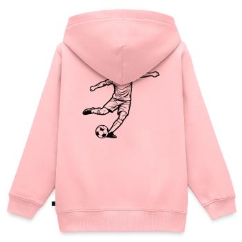 Fußball Spieler Schuss Torjäger Vektor - Kinder Premium Organic Zip Hoodie - Rosa - Hinten - AI Model Kid Female (0cm)