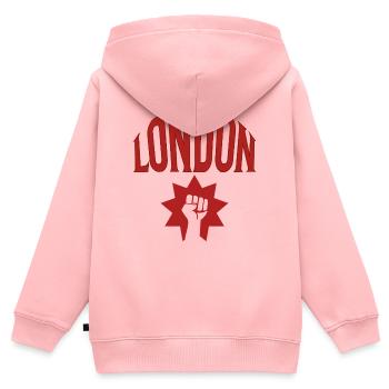 Londres - Sweat Premium à capuche zippé enfant bio - rose - Dos - AI Model Kid Female (0cm)