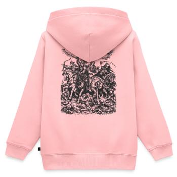 Four Horsemen of the Apocalypse - Kids Premium Organic Zip-up Hoodie - rose - Back - AI Model Kid Female (0cm)