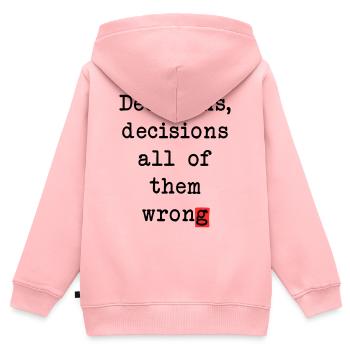 Wrong Decisions Club - Kids Premium Organic Zip-up Hoodie - rose - Back - AI Model Kid Female (0cm)