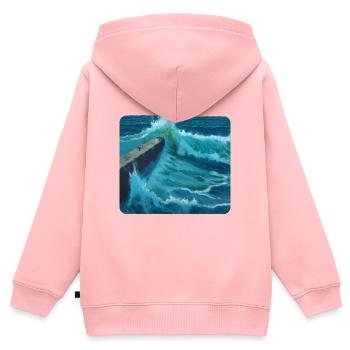 Brise-lames - Sweat Premium à capuche zippé enfant bio - rose - Dos - AI Model Kid Female (0cm)