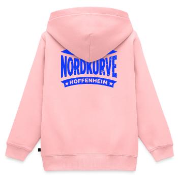 Hoffenheim Nordkurve Stadion Fan Hoodie, Shirt - Kinder Premium Organic Zip Hoodie - Rosa - Hinten - AI Model Kid Female (0cm)