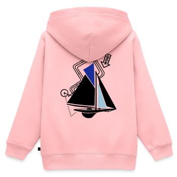 Parcours classique de régate de voilier Voilier Yacht - Sweat Premium à capuche zippé enfant bio - rose - Dos - AI Model Kid Female (0cm)
