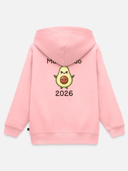 Mamacado 2026 – werdende Mama Avocado - Kinder Premium Organic Zip Hoodie - Rosa