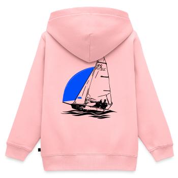 Régate de dériveurs à voile pour jeunes RS Feva XL - Sweat Premium à capuche zippé enfant bio - rose - Dos - AI Model Kid Female (0cm)