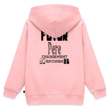 Zukünftiger Vater lädt in Bearbeitung - Kinder Premium Organic Zip Hoodie - Rosa - Hinten - AI Model Kid Female (0cm)