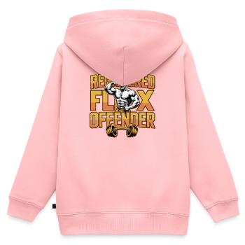 Registrierter Flex-Straftäter – Lustiges Fitness-T-Shirt - Kinder Premium Organic Zip Hoodie - Rosa - Hinten - AI Model Kid Female (0cm)