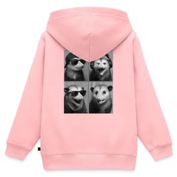 Opossum - Kinder Premium Organic Zip Hoodie - Rosa - Hinten - AI Model Kid Female (0cm)