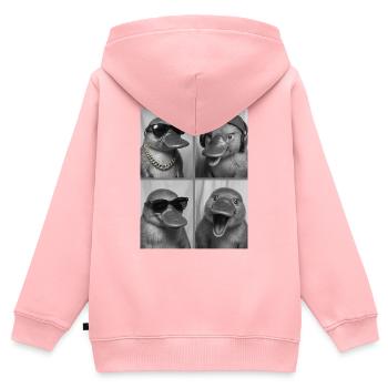 Ornithorynque - Sweat Premium à capuche zippé enfant bio - rose - Dos - AI Model Kid Female (0cm)