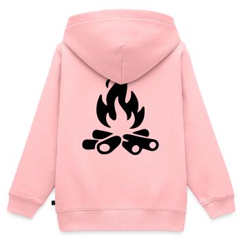 Campfire Firewood - Kids Premium Organic Zip-up Hoodie - rose - Back - AI Model Kid Female (0cm)