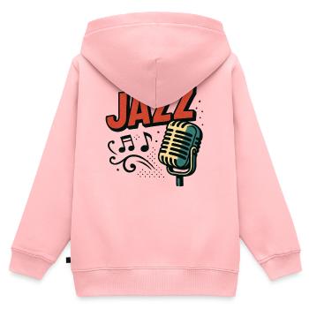 Jazz - Saxophone - Musique - Sweat Premium à capuche zippé enfant bio - rose - Dos - AI Model Kid Female (0cm)