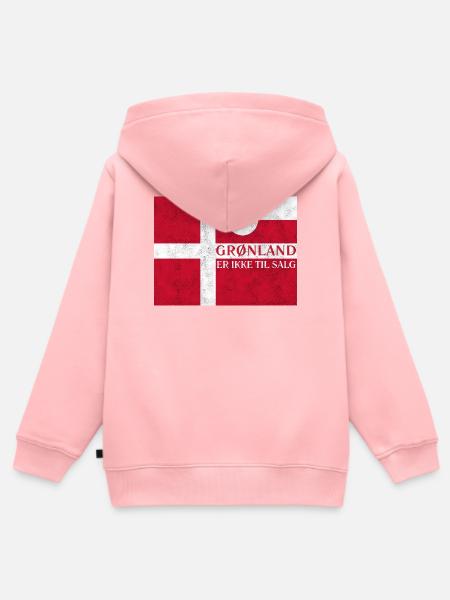 Grønland Ikke Til Salg - Kinder Premium Organic Zip Hoodie - Rosa