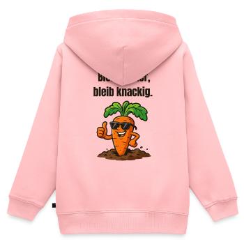 Karotte mit Stil: Locker Knackig - Kinder Premium Organic Zip Hoodie - Rosa - Hinten - AI Model Kid Female (0cm)