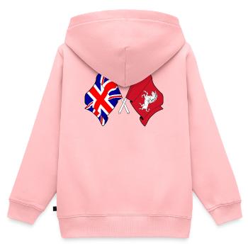 Kent-Flagge + Großbritannien-Flagge - Kinder Premium Organic Zip Hoodie - Rosa - Hinten - AI Model Kid Female (0cm)