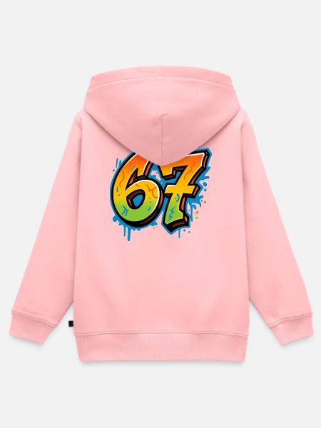 Six Seven Graffity - Kinder Premium Organic Zip Hoodie - Rosa