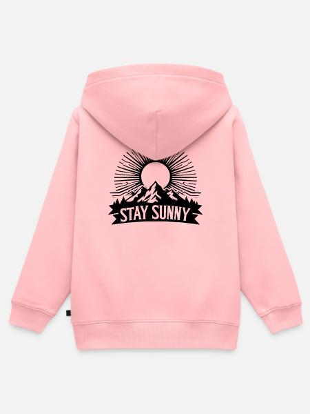 STAY SUNNY black and white - Kinder Premium Organic Zip Hoodie - Rosa