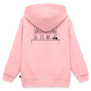 Réduction de la taxe sur le fromage souris - Sweat Premium à capuche zippé enfant bio - rose - Dos - AI Model Kid Female (0cm)