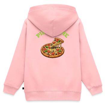 Pizza Time  - Kinder Premium Organic Zip Hoodie - Rosa - Hinten - AI Model Kid Female (0cm)
