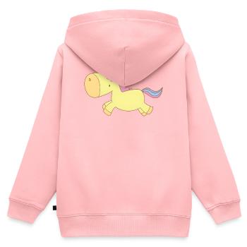 Cute Yellow Unicorn – Kawaii Fantasy Design - Kids Premium Organic Zip-up Hoodie - rose - Back - AI Model Kid Female (0cm)