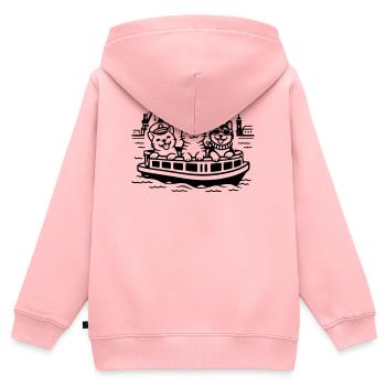 Harbour Cats Dogs Harbour Cruise Hamburg - Kids Premium Organic Zip-up Hoodie - rose - Back - AI Model Kid Female (0cm)