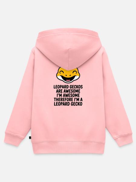 Leopardgecko - Kinder Premium Organic Zip Hoodie - Rosa
