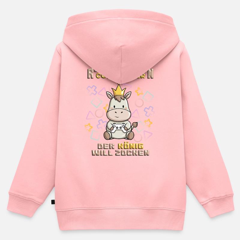 Maître du jeu - Sweat Premium à capuche zippé enfant bio - rose