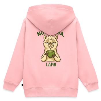 No drama llama with tea - Kids Premium Organic Zip-up Hoodie - rose - Back - AI Model Kid Female (0cm)