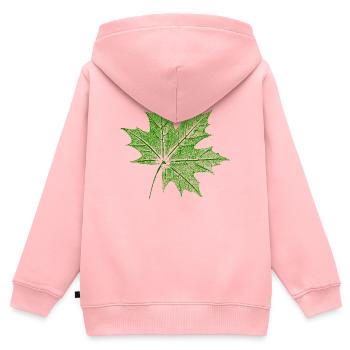 Blatt Ahorn / Ahornblatt - Kinder Premium Organic Zip Hoodie - Rosa - Hinten - AI Model Kid Female (0cm)