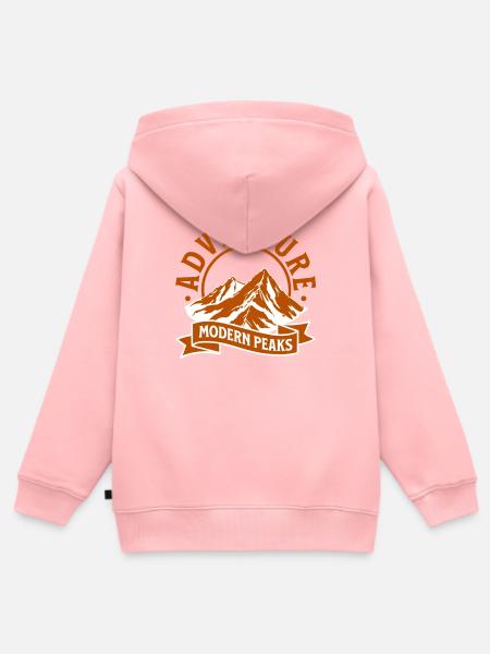 Moderne Bergabenteuer Peaks - Kinder Premium Organic Zip Hoodie - Rosa
